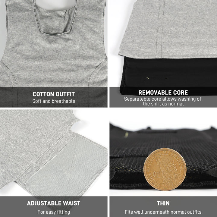The material of ArmorLite's gray stab proof vest