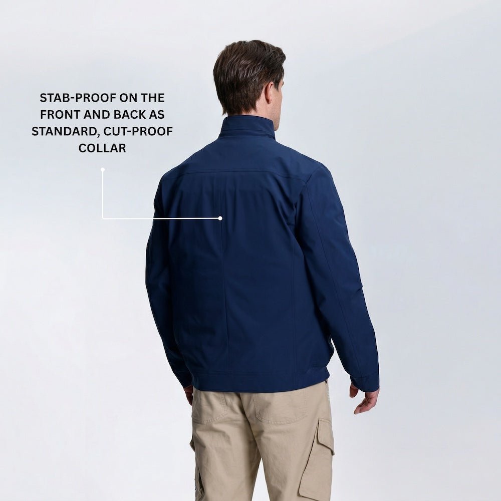 Diplomat jacket side view showing classic Harrington silhouette