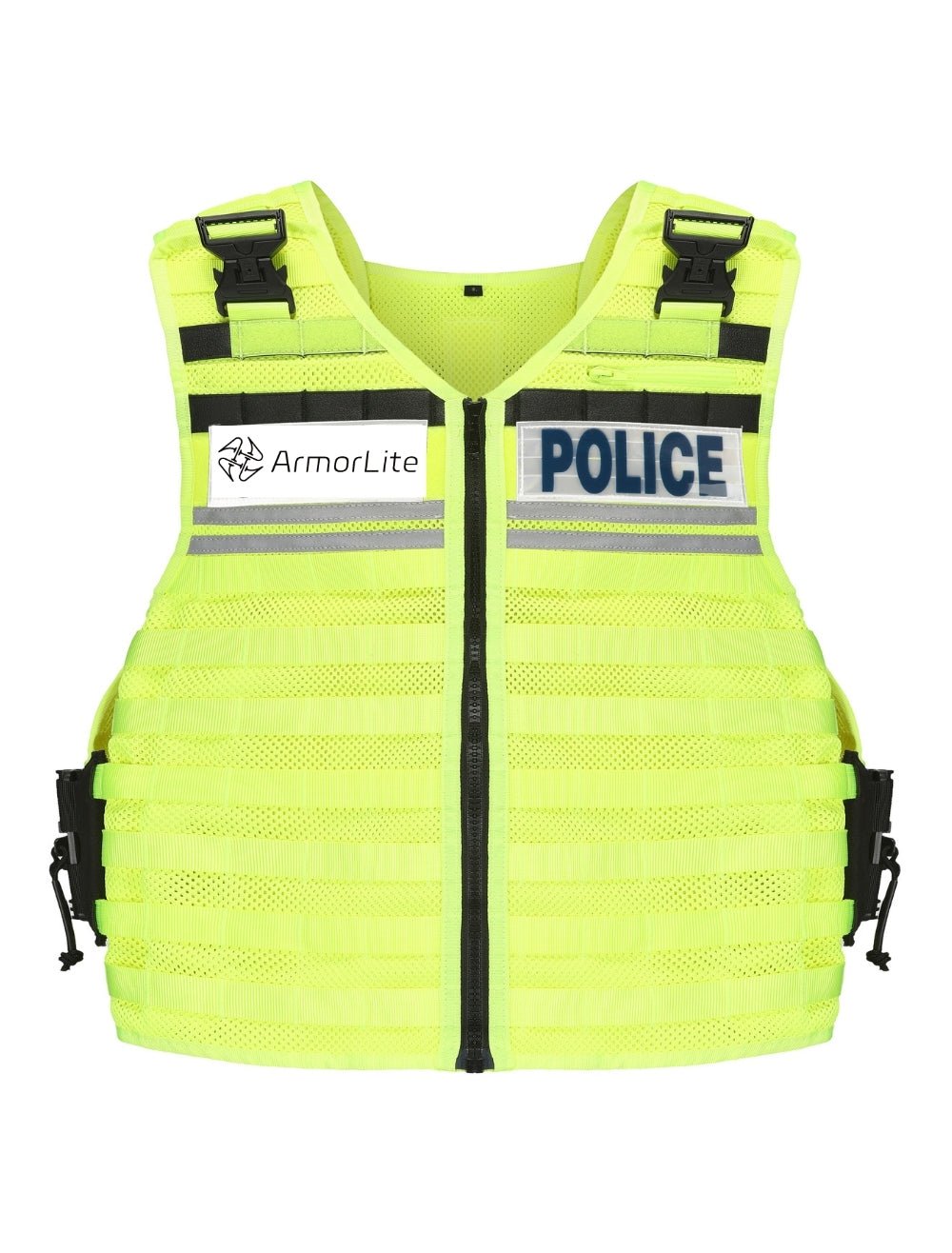 Tactical vest worn under clothing demonstrating covert low-profile design