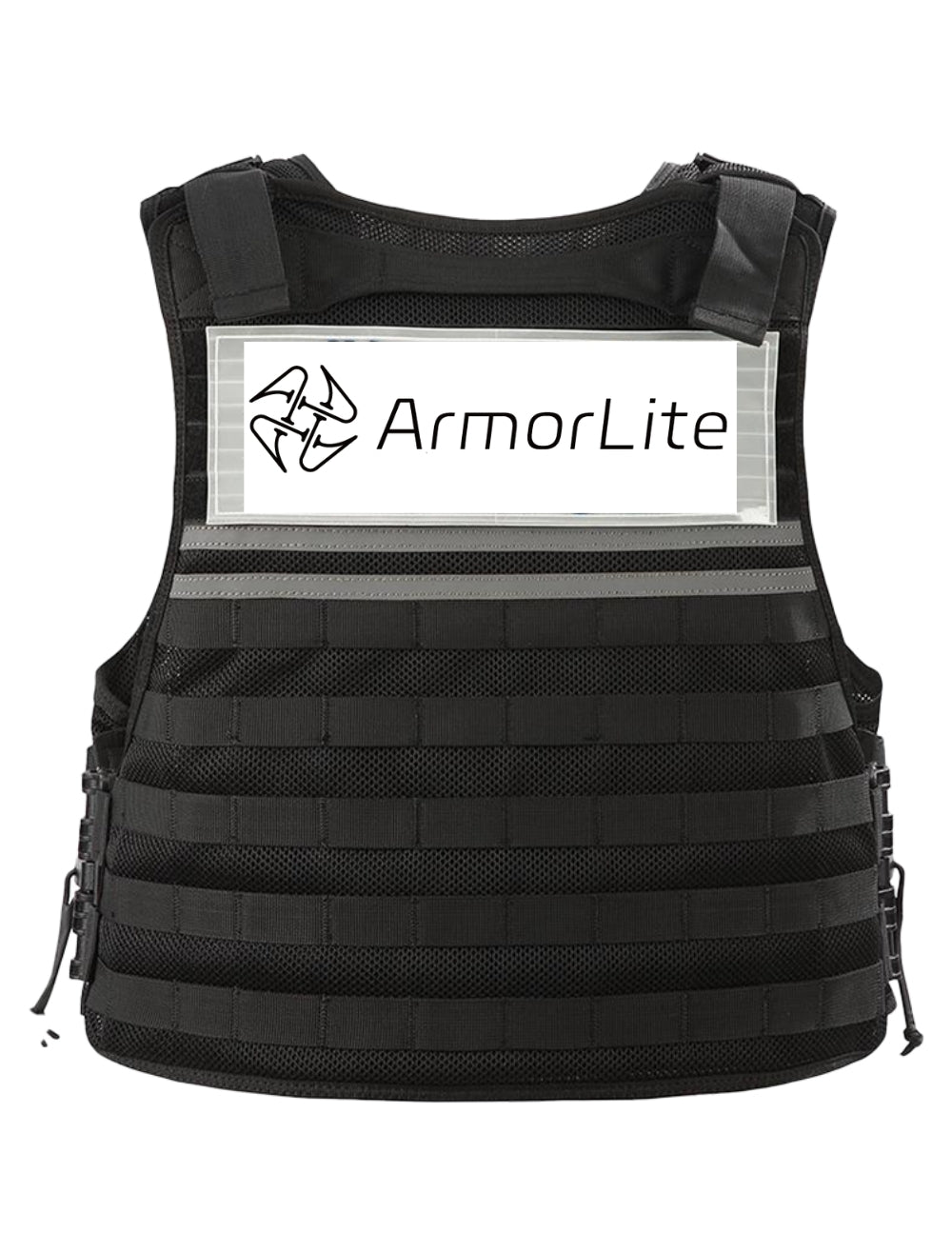 Side profile of BlackHawk covert stab-proof vest with tactical webbing